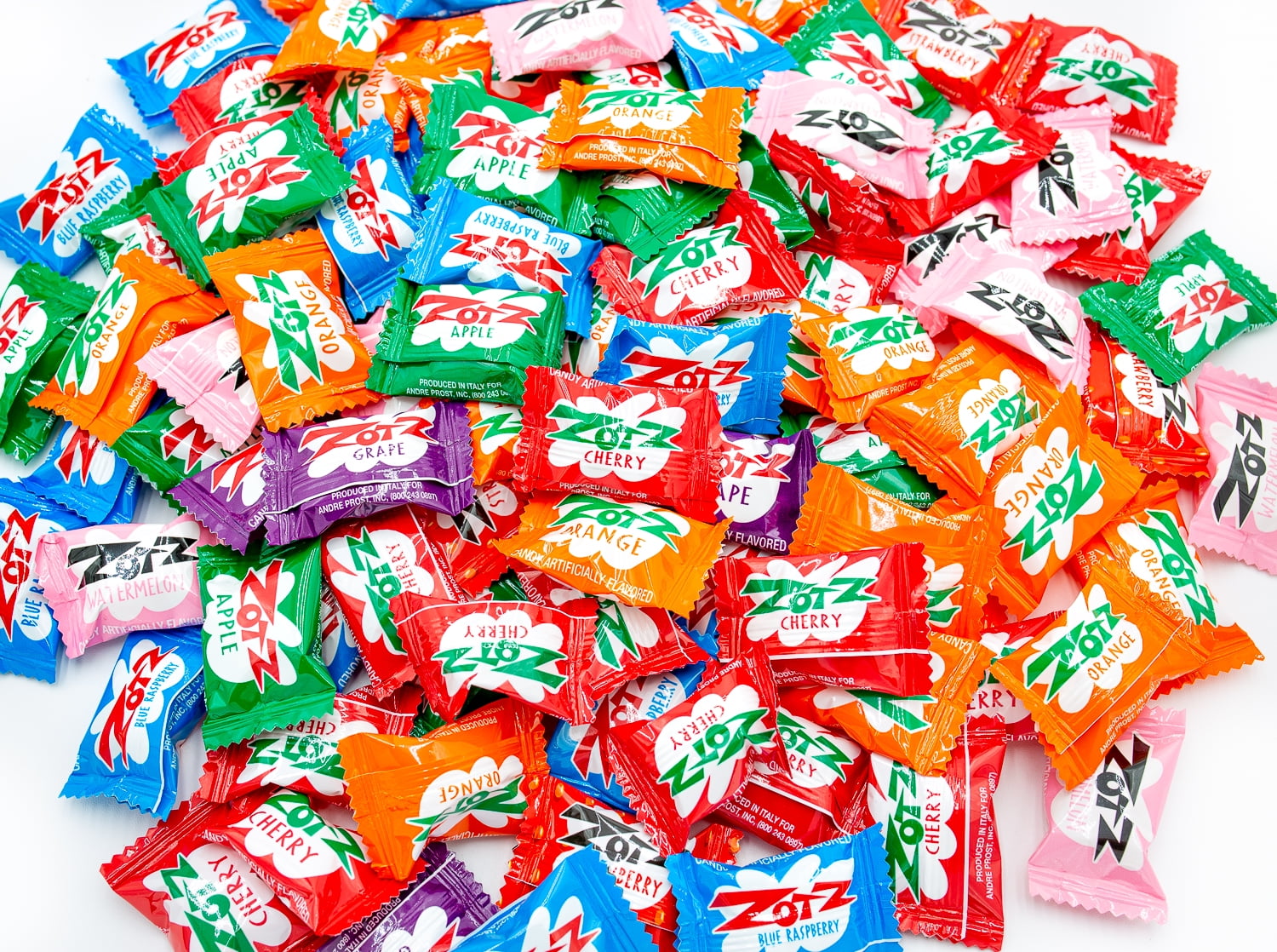 ZOTZ Original Hard Candy With Fizzy Center 1 lb Bulk Bag, Assorted Fruit Flavors, Fizzing