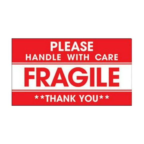 ZOUBAOQ 100Pack Fragile Stickers, Red Warning Label, Please Handle with Care Thank You, for Packing Boxes, Adhe Label Fragile Strong