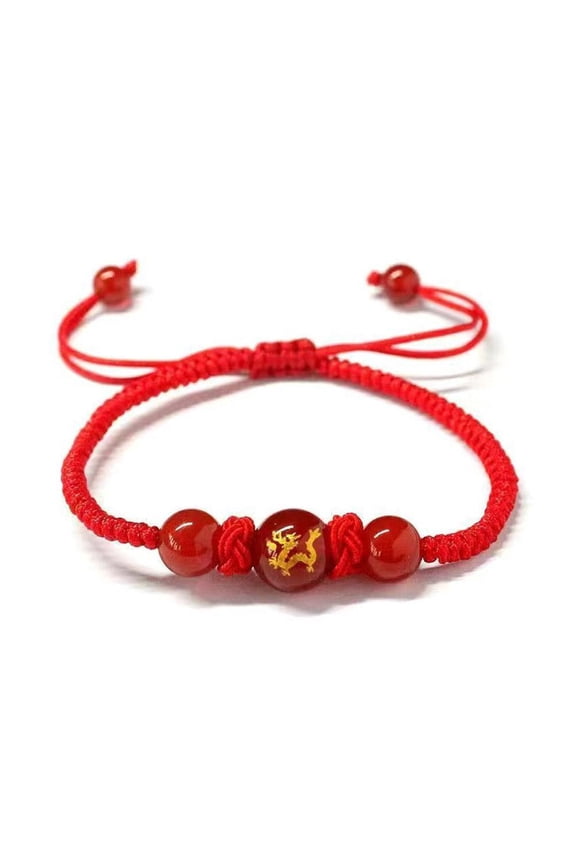 2024 Year Of The Dragon Red String Bracelets,Adjustable Handmade Red String Rope Bracelet, Lucky Dragon Braided Bracelet,New Year Gifts for Women Unisex Jewelry