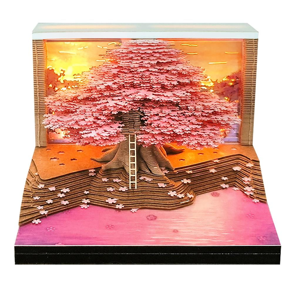 ZOUBAOQ 3D Calendar 2026,3D Time Piece Calendar 2026, Blossom Design 3D Notepad Paper Sculpture Artwork,Exquisite Creative Non Stick Sticky Note DIY Post Notes for Office Home Gifts Ornaments