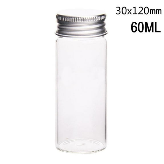 ZOUBAOQ 5/Lot Mini Glass Bottles Vials Aluminum Tiny Clear Glass Pill Party Handmade MNP2910 or pro Decoration through ml Bottles
