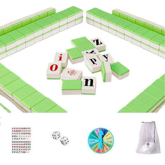 ZOUBAOQ Alphabet Mahjong Tile Set(1.18), Mini English Letter Mahjong, English Teens, 108 Game Mahjong & Set For Adults Mahjong