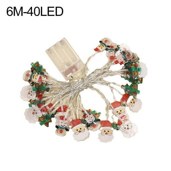 ZOUBAOQ Christmas Lights Decorations 5ft 10 LED Battery Operated Christmas Santa Claus Snowflake Snowman String Waterproof Xmas Fairy Lights for Holiday Party Indoor Outdoor Home Decor