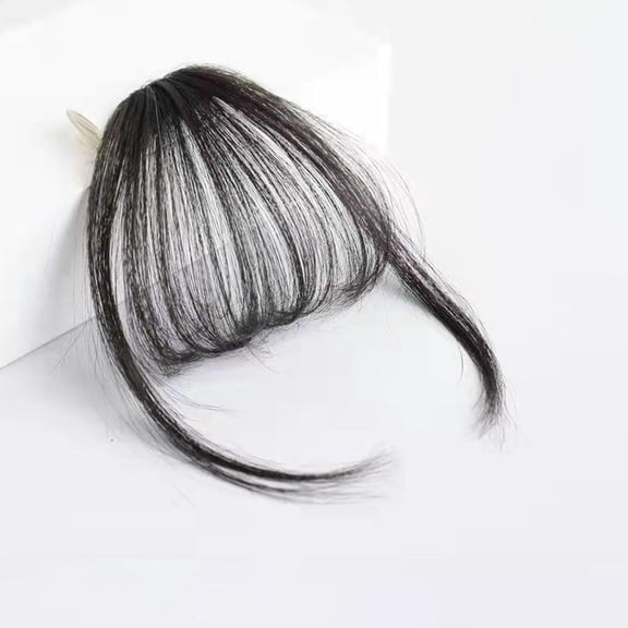 ZOUBAOQ Clip in Bangs Real, Human Hair Bangs Wispy Dark Brown Clip In Bangs Fringe with Temples Real Human Hair Fake Bangs Extensions for Women Daily Wear