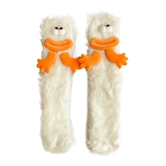 ZOUBAOQ Cute Ugly Thermal -calf Socks Coral Fleece Home Floor Sleepwear Socks,