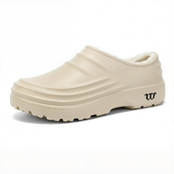 ZOUBAOQ Fashion Cotton Slippers Winter Warm Plush Waterproof Rain Shoes Plus Size GXK