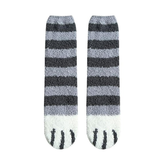 ZOUBAOQ Fuzzy Socks for Women, Soft Fluffy Slipper Socks Sleeping Warm Cat Claw Socks, Women Warm Super Soft Plush Slipper Sock, Winter Fluffy Microfiber Crew Socks Casual Home Sleeping