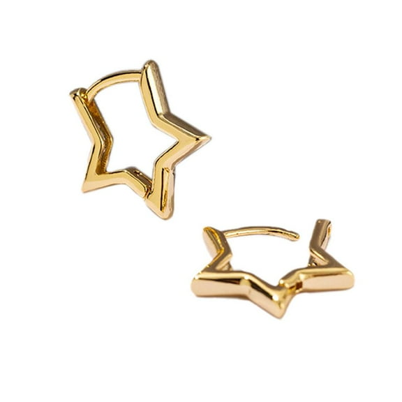ZOUBAOQ Gold Color Plated Bold Star Hoops Tarnish-Resistant Earring Piercing Jewelry Earrings For Women Star Stud Y2k Gift