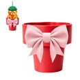 thumbnail image 1 of ZOUBAOQ Heart-Shaped Bear Car Cup Holder Adapter with Bow, Universal Drink Holder Insert for Vehicle Consoles, 1 of 7