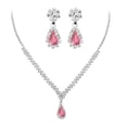 thumbnail image 1 of ZOUBAOQ Jewelry Sets for Women, Silver Jewelry Set for Women Rhinestone Crystal Necklace Drop Earrings Link Bangle Bracelet, Bridal Jewelry Set Luxurious And High-end Accessories, 1 of 9