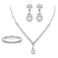 thumbnail image 1 of ZOUBAOQ Jewelry Sets for Women, Silver Jewelry Set for Women Rhinestone Crystal Necklace Drop Earrings Link Bangle Bracelet, Bridal Jewelry Set Luxurious And High-end Accessories, 1 of 9