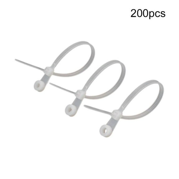 ZOUBAOQ Nylon Reusable Cable Zip Ties 100/200 Screw Hole Fixing Head Cable Decoration Fasten Ties Tools House