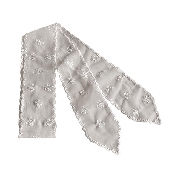 ZOUBAOQ Pastoral Lace Hair Scarf Adjustable Soft Wrap Sweet Bow Headband Eleg