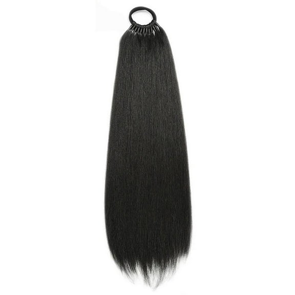 ZOUBAOQ Ponytail Long Straight Hair Rubber Band Wrapped Hair Wig Ponytail Long