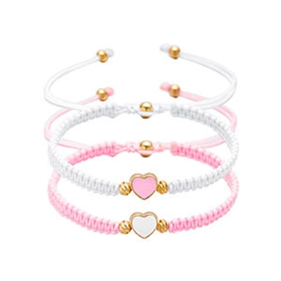 ZOUBAOQ Set Heart Beaded Matching Bracelets For Couples And Best Friends Friendships Adjustable Couple Gifts For Valentines Bracelets