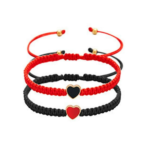 ZOUBAOQ Set Heart Beaded Matching Bracelets For Couples And Best Friends Friendships Adjustable Couple Gifts For Valentines Bracelets