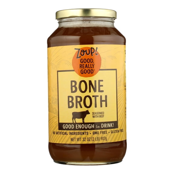 ZOUP GOOD REALL - All-Natural Beef Bone Broth for Soups and Cooking - 32 Oz, Case of 6