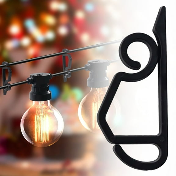 ZOURIH 1 PCS Black Mini Plastic Hanging Hooks - Outdoor Weatherproof Light Clips for Christmas Decoration