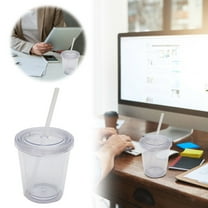 ZOURIH 1 PCS Clear Plastic Cups with Flat Lids - Disposable Iced Coffee Cups with Lids - PET Plastic Cold Cups for Smoothies, Juices & To-Go Drinks - Formerly Comfy Package