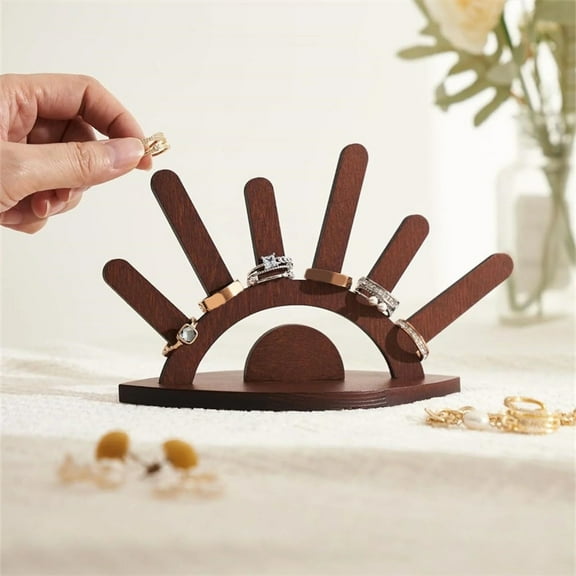 ZOURIH 1 PCS Evil Eye Ring Display Stand Wooden Ring Holder for Women Wooden Jewelry Display Cute Evil Eye Home and Room Decoration Wedding Ring Holder Birthday Gift for Her