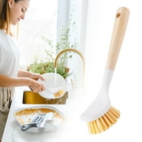 ZOURIH 1 PCS Dish Brush with Bamboo Handle, Kitchen Cleaner for Cleaning Pot, Pan, Sink and Stove
