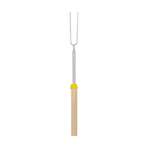 ZOURIH 1 Pack Marshmallow Roasting Sticks, Extendable 32in Long Metal Barbecue Skewers with Wooden Handle, for Marshmallow, Hot Dogs, Camping, BBQ, Grill,Yellow