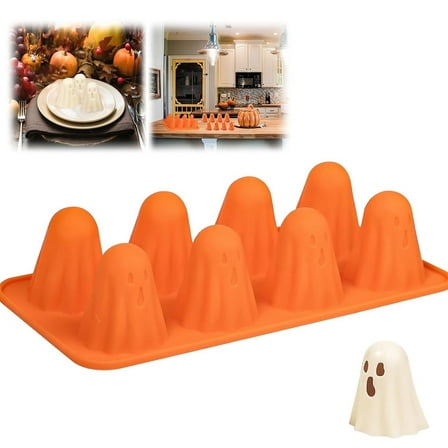 ZOURIH 1 Pack Ghost Chocolate Molds Silicone Ghost Halloween Candy Molds Jelly, Chocolate, Candy, Gummy, Crayon, Resin for Home Kitchen Party