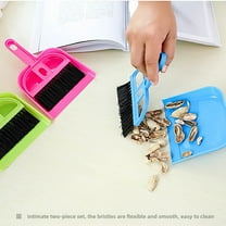 ZOURIH 1 Pcs Mini Dustpan Set Brush for Table Whisk Brooms Small Dustpan Broom Set Mini Dust Pans with Brush Tiny Cleaning Table Sweep for Car Desk Keyboard Countertop Nest,Sky Blue