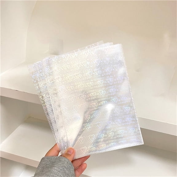 ZOURIH 10 Pack 40 Pockets 5.35x7.7 Photocard Sleeves for 6 Ring A5 Binder, Ultra-Clear Sleeves,4 Pocket Pages, Top Loading Sheet Protector for Photos, Postcards, Seed Packets,Flower-Clear