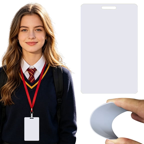 ZOURIH 10 Pack Premium Blank PVC Cards with Slot Punch on Long Side - Horizontal Slot Punch Blank ID Cards - CR80 30 Mil Graphic Quality White Plastic Cards for Photo ID Badge Printers,White