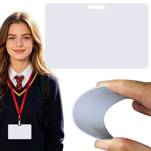 ZOURIH 10 Pack Premium Blank PVC Cards with Slot Punch on Long Side - Horizontal Slot Punch Blank ID Cards - CR80 30 Mil Graphic Quality White Plastic Cards for Photo ID Badge Printers,White