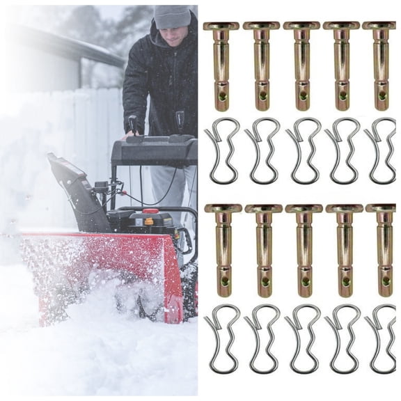 ZOURIH 10 Pack Upgraded Shear Pins and Cotter Pins for Snowblower,738-04124A and 714-04040 Replacement Shear Pin Kits Compatible with MTD Craftsman Cub Cad Troy Bilt SnowBlowers,Gold