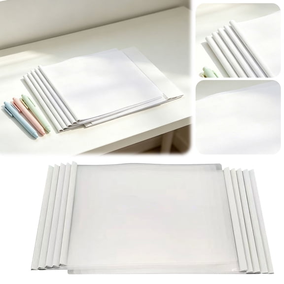 ZOURIH 10 Pcs Bulk A4 Clear Report Cover with Sliding Bar White Folder Binder Sliding Bar Files Classification Transparent Resume Clipbar Presentation File Folders for office,White