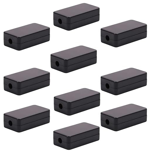 ZOURIH 10 Pcs Electronic Project Junction Box Enclosure Plastic Case ABS Dustproof Waterproof Project Boxes for Indoor Outdoor Use, 2,16" x 1.37" x 0.6",Black