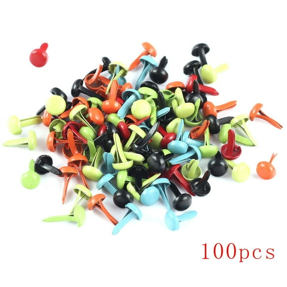 ZOURIH 100 Pcs Brads for Paper Crafts Metal Round Paper Fasteners for Craft Art Crafting DIY Supplies