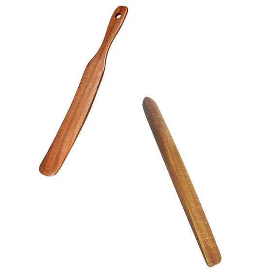 ZOURIH 11 inch Wooden Sourdough Bread Mixing Stir and Wooden Spatula Paddle Stirring Stick for Kitchen Cooking Mixing tool for Sourdough Starter Cookware Pot,Brown