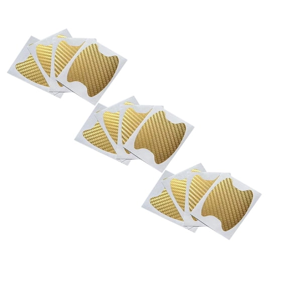ZOURIH 12 PCS Car Door Handle Sticker, Carbon Fiber Anti-Scratches Car Door Cup Protector, Non-Marking Auto Door Handle Protective Film for All Cars,Gold