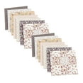 thumbnail image 1 of ZOURIH 14 Pcs 20"x20" Quilting Cotton Fabric Squares Sheets Pre-Cut Multi-Color Design Printed Floral Craft Fabric for DIY Sewing Scrapbooking Quilting Craft Patchwork,Brown, 1 of 4