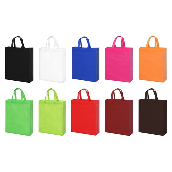ZOURIH 1PCS Non-Woven Party Favor Bags - Colorful Reusable Bag Non Woven Solid Color Tote Bags Bulk With Handles Non-woven Grocery Bag For Christmas Gifts Celebrations