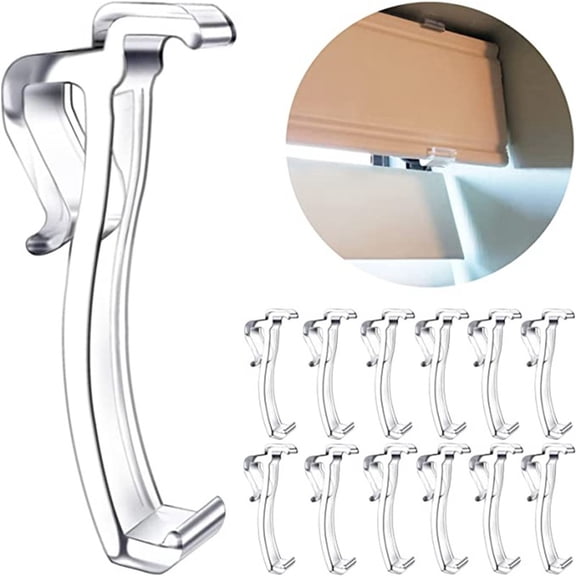 ZOURIH 2.5 inch Valance Clips Window Blind Clips Hidden Channel Clear Plastic Valance Retainer for Horizontal(12 Pieces),White
