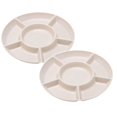 thumbnail image 1 of ZOURIH 2 Pack 6 Sectional Plastic Serving Trays for Party - Heavy Duty Party Trays for Serving Food - 11 inch Trays and Platters - Veggie Tray Platter/Divided Serving Tray,Beige, 1 of 4