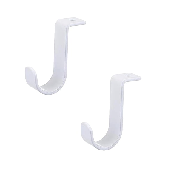 ZOURIH 2 Pack Heavy Duty Closet Rod Brackets for 1-inch Diameter Rods,Metal Hanging Shelf Rods Support with Screws,White Closet Rod Holders for Living Room Kitchen Garden and Bathroom,White