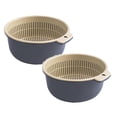 thumbnail image 1 of ZOURIH 2 Pack Large Kitchen Strainer Colander Bowl Set, Double-Layer Plastic Fruits Vegetable Washing Basket, Drain Bowls for Cleaning Washing Mixing, Detachable,, 1 of 8