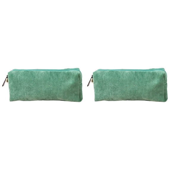 ZOURIH 2 Pack Pencil Bag Pen Case, Soft Corduroy Small Pencil Pouch Organizer with Zipper, Cute Pencil Case Pouch Stationery