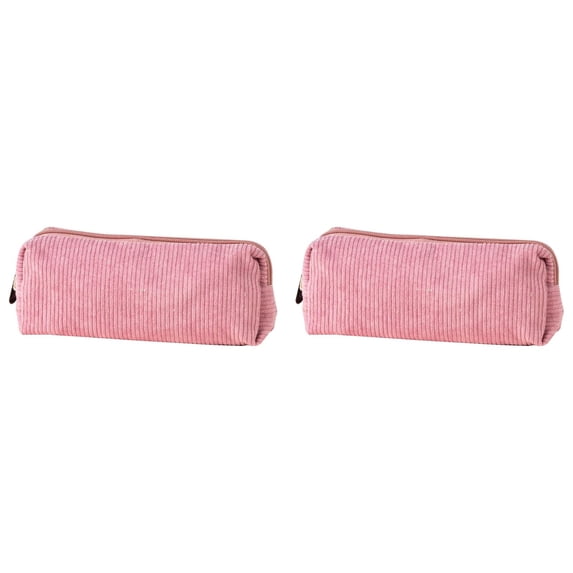 ZOURIH 2 Pack Pencil Bag Pen Case, Soft Corduroy Small Pencil Pouch Organizer with Zipper, Cute Pencil Case Pouch Stationery