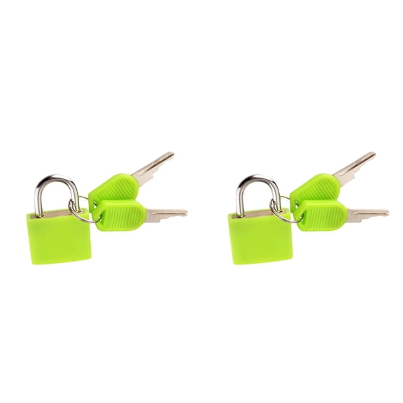 ZOURIH 2 Pack Suitcase Locks with Keys - Multicolor Metal Luggage Padlocks - Mini Keyed Padlocks for Suitcase, Backpack, Boxes, Travel Bags, Locker,Green