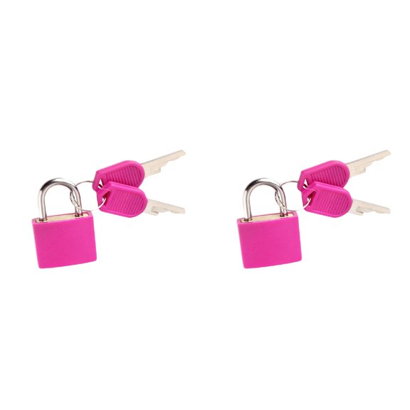 ZOURIH 2 Pack Suitcase Locks with Keys - Multicolor Metal Luggage Padlocks - Mini Keyed Padlocks for Suitcase, Backpack, Boxes, Travel Bags, Locker,Pink