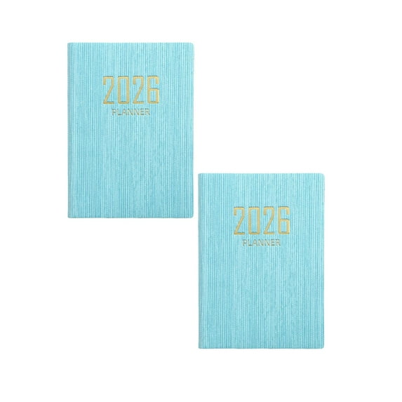 ZOURIH 2 Pcs 2026 Daily Planner - Appointment Book, A7-4.2'' x 3.1'', Daily & Monthly & Weekly Notebook,150+ Pages, (Jan-Dec 2026) Calendar Planner for School office Schedule,Blue