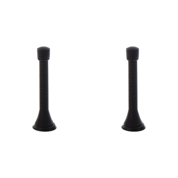 ZOURIH 2 Pcs Door Stoppers for Wall – Spring Door Stopper with Rubber Tip – 3-1/4" – Pack of 4 – Doorstop – Ideal for Home, Offices,Black