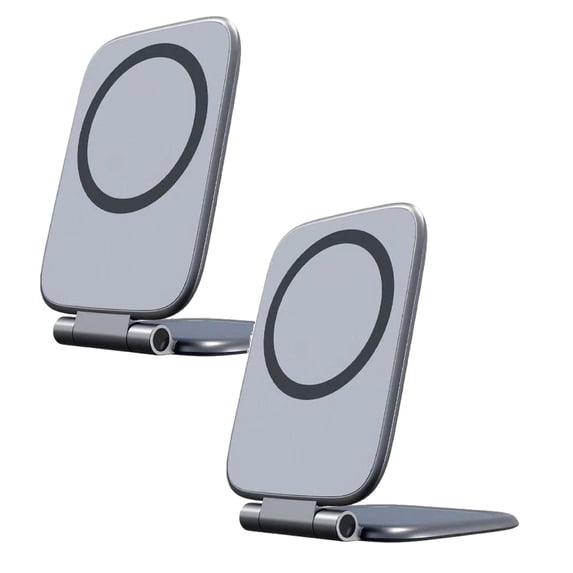 ZOURIH 2 Pcs HideFold Ultra-Thin Foldable Magnetic Car Phone Mount 270° Adhesive Cell Phone Holder for Your Car/Gym/Mirror Compatible with iPhone & android,Silver